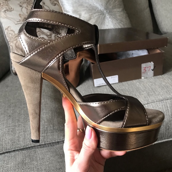 Gucci ‘Lifford Metal’ Sasso platform w/box sz 7.5 - Picture 4 of 7